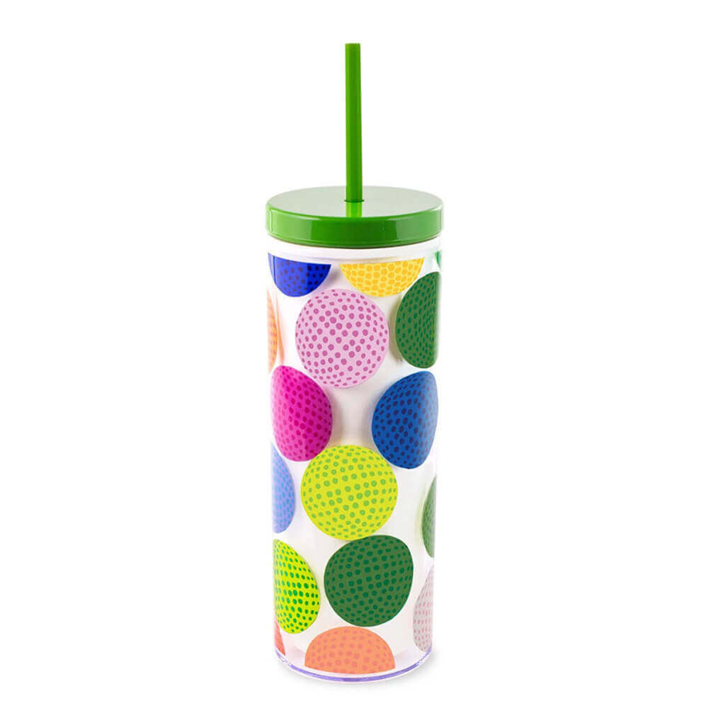 Kate Spade New York Acrylic Tumbler with Straw Golf Balls